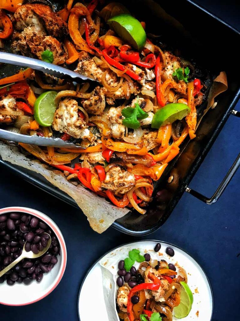 Chicken fajita traybake The Slimming Foodie