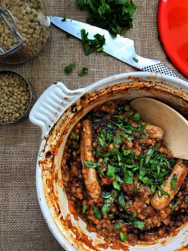 Delicious sausage & lentil casserole The Slimming Foodie